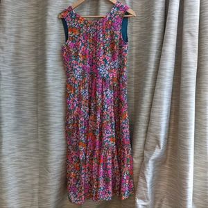 J.Crew Tiered midi dress in micro meadow print